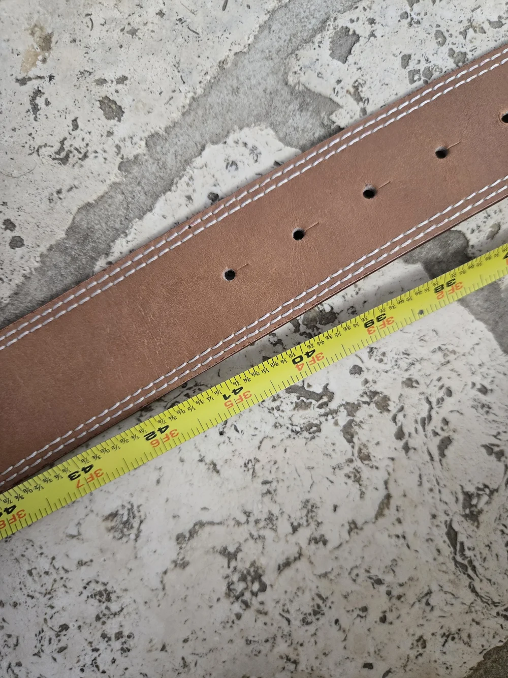 ENYCE Men's Tan Leather Belt with Branded Buckle